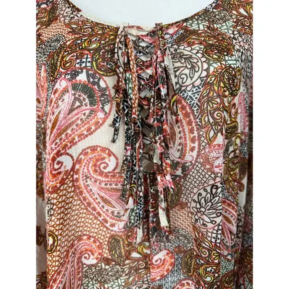 Lane Bryant Women's Top Blouse Wide Sleeves Floral Sheer Plus Sz 22/24 - Picture 2 of 12